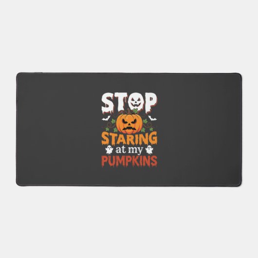 Halloween Stop met Starend naar Mijn Pompoenen Bureaumat (Voorkant)