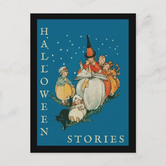 Halloween Storytime Little Witch Black Cat Briefkaart (Voorkant)