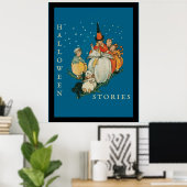  Halloween Storytime Little Witch Black Cat Poster (Thuiskantoor)