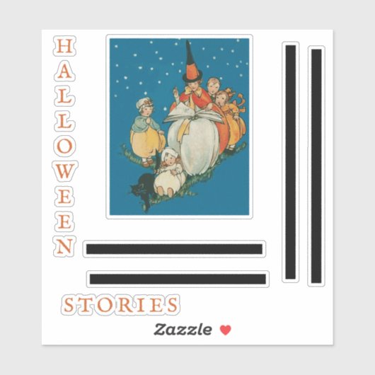  Halloween Storytime Little Witch Black Cat Sticker (Vel)