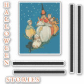  Halloween Storytime Little Witch Black Cat Sticker (Voorkant)