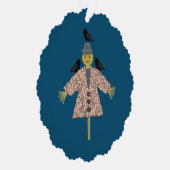 Halloween Straw Scarecrow en Ravens Custom Ornament Kaart (Rechts)