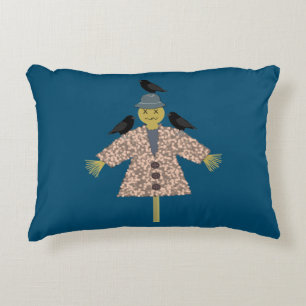 Halloween Straw Scarecrow en Ravens Double Sided Accent Kussen