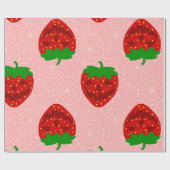 Halloween Strawberry Rockabilly Pink Spiderweb Cadeaupapier (Vlak)