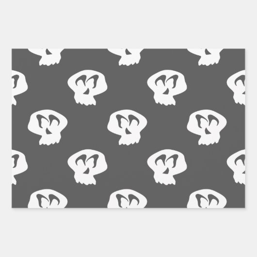 Halloween strepen, visgraat en schedels inpakpapier vel (Voorkant)