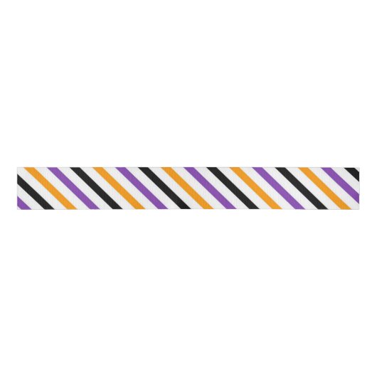 Halloween Stripes – Bold Diagonal Pattern Grosgrain Lint (Voorkant)