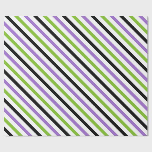 Halloween Stripes - Vet diagonaal patroon Cadeaupapier (Vlak)