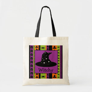 Halloween Stripes Witch Pet Bag Tote Bag