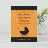 Halloween Stroller Baby Shower Invitaties Kaart (Staand voorkant)