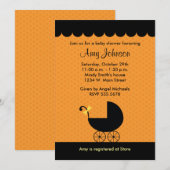 Halloween Stroller Baby Shower Invitaties Kaart (Voorkant / Achterkant)