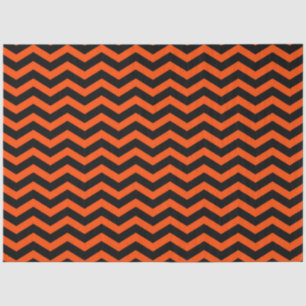 Halloween Style Oranje zwarte Chevron Stripes Tissuepapier