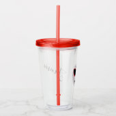 Halloween Sugar Skull Face Script Monogramed Acryl Drinkbeker (Voorkant)