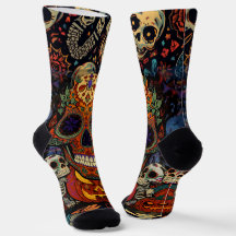Halloween, Suiker Schedel Pompoen Feest, Calavera