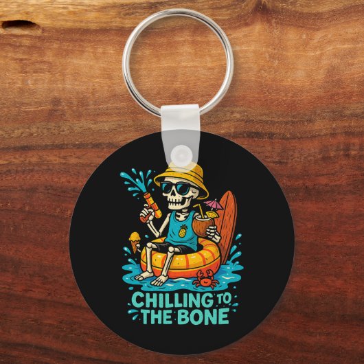 Halloween Summer Chilling to the Bone Skeleton Flo Sleutelhanger (Voorkant)