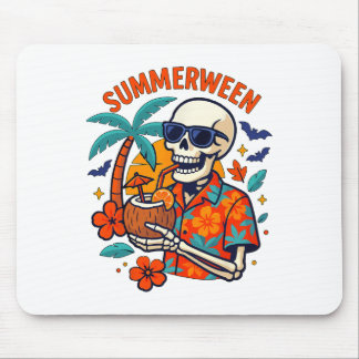 Halloween Summer Ween Skeleton Spooky Vacation Flo Muismat