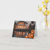 Halloween sur l'eau en Floride - Carte pour notes (Fleur jaune)