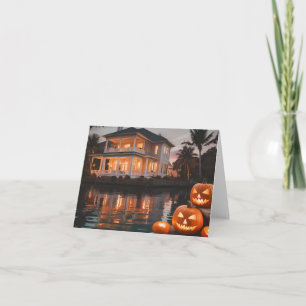 Halloween sur l'eau en Floride - Carte pour notes