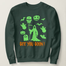 Halloween Sweatshirt - Grim Reaper Zie je snel