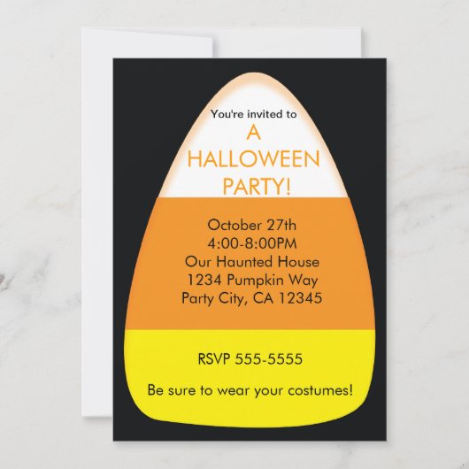 Halloween Sweet Candy Corn Fête Invitations (Devant)