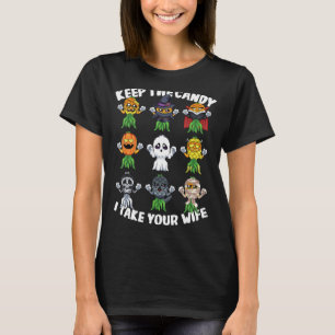 Halloween swinger Houd het Snoep Ik neem uw vrouw T-shirt