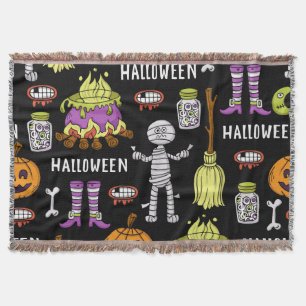 Halloween symbolen,  naadloos thema deken