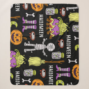 Halloween symbolen,  naadloos thema sherpa deken