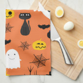 Halloween Symbols background Theedoek (Quarter Fold)