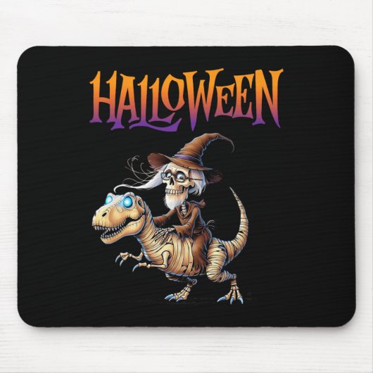 Halloween T-rex Skeletrit  Muismat (Voorkant)