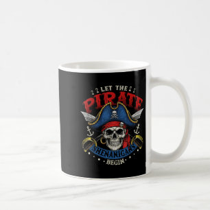 Halloween T-shirt Grappige Schedel Laat De Piraat Koffiemok