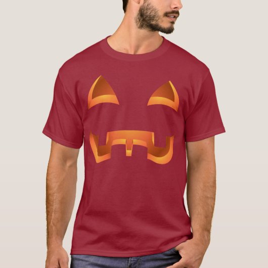 Halloween T-Shirt Pumpkin T-shirt Jack-o-lantern S (Voorkant)