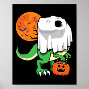 Halloween T-shirts voor jongens mannen dinosaurus  Poster