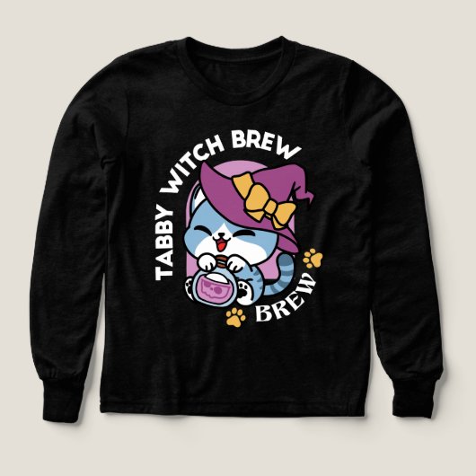 Halloween Tabby Cat – Witch Hat & Potion Art (Voorkant)