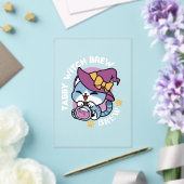 Halloween Tabby Cat – Witch Hat & Potion Art Acryl Uitnodigingen (Insitu (Huwelijk))