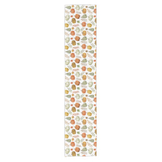 Halloween Tafel Runner Met Pompoenen - Wit Korte Tafelloper