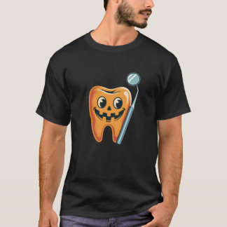 Halloween Tandarts Tand Pumpkin Tandheelkundig Kos T-shirt