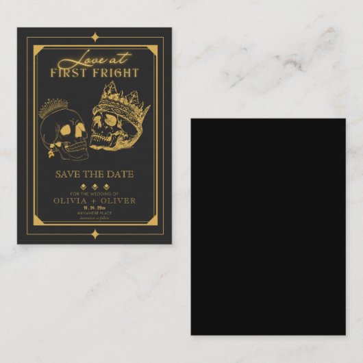 Halloween tarot bruiloft opslaan van de datum informatiekaartje (Voorkant / Achterkant)