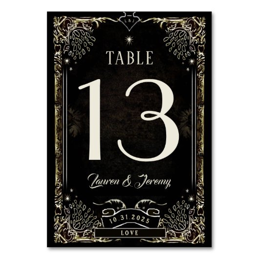 Halloween Tarot Card Matching Table Number Card Kaart (Achterkant)