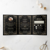 Halloween Tarot - DETAILS & RSVP MENU Tri Fold (Binnen)