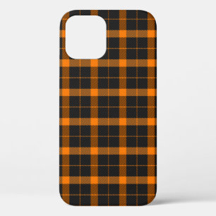 Halloween Tartan plaid. Oranje slang iPhone 12 Hoesje