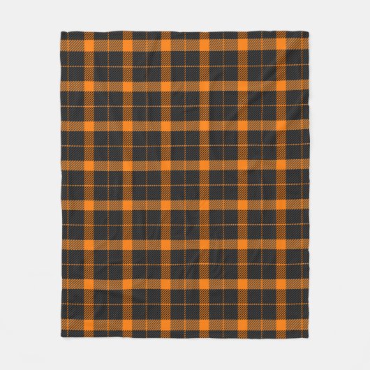 Halloween Tartan plaid. Scottish pattern in orange Fleece Deken (Voorkant)