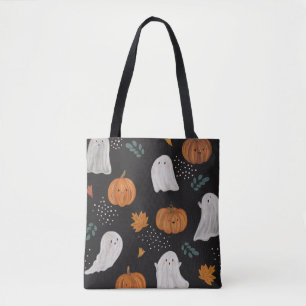 Halloween-tas – spoken, pompoenen en herfstbladere draagtas