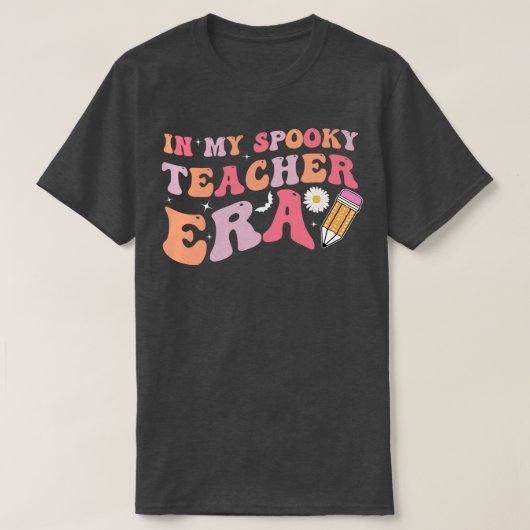 Halloween Teacher Groovy T-shirt (Design voorkant)