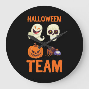 Halloween Team Skeleton Pumpkin Ghost Spider Spook Grote Klok