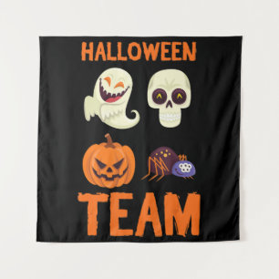 Halloween Team Skeleton Pumpkin Ghost Spider Spook Wandkleed