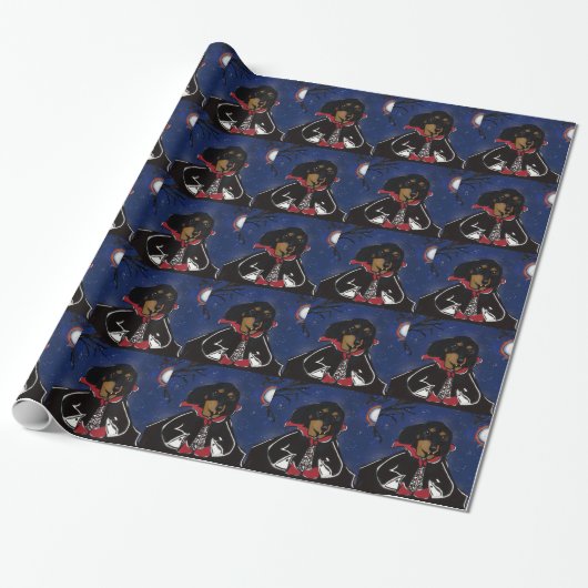 Halloween Teckel Cadeaupapier (Uitgerold)