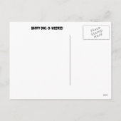 Halloween teckel en uil grappig feestdagenkaart (Achterkant)