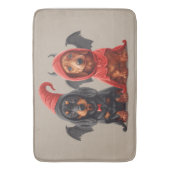 Halloween Teckel Honden Duivelsvleermuis Badmat (Voorkant Verticaal)