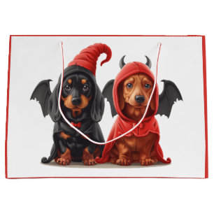 Halloween Teckel Honden Duivelsvleermuis Groot Cadeauzakje