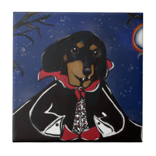 Halloween Teckel Tegeltje