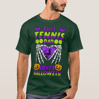Halloween Tennis Dad Sport Lover Skeleton Fathers T-shirt
